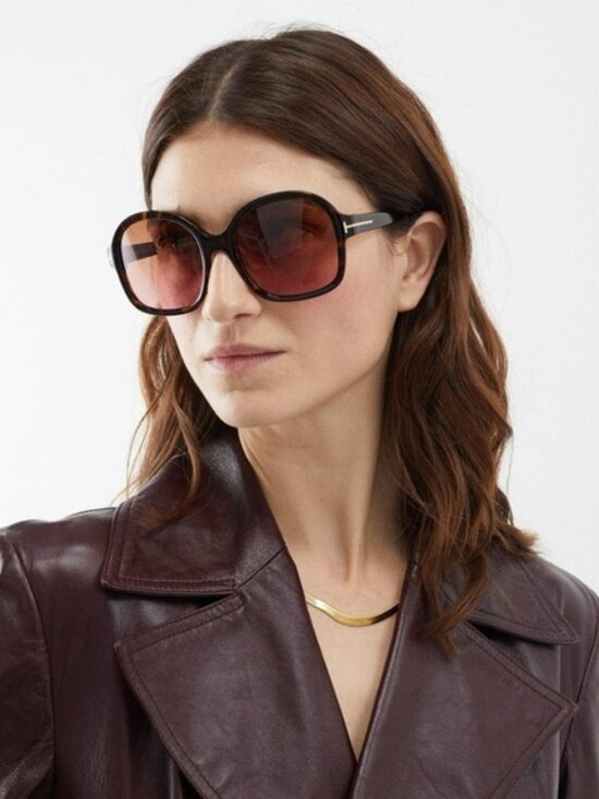 Tom Ford HANLEY Women Sunglasses Havana Brown Gradient Oversized FT1034/S 52F